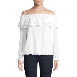 MICHAEL Michael Kors Off-The-Shoulder Ruffle Top